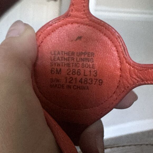 Tory Burch Women's Emmy T-Strap Logo Flat Orange Leather Sandals size 6M - Picture 12 of 12